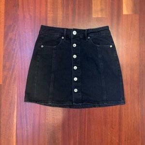 american eagle black denim skirt